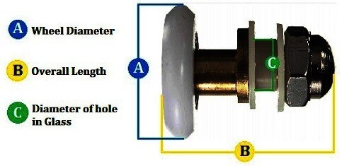 Shower door rollers - shower, 23mm