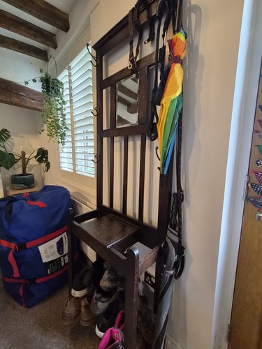 Antique coat stand - coat, mirror