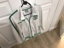 Hibernian Fc Men’s Macron Track Top Size L Official Merchandise White