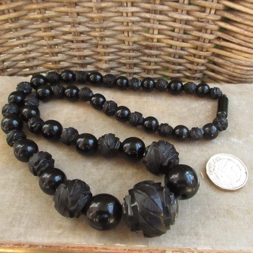 Victorian carved whitby jet