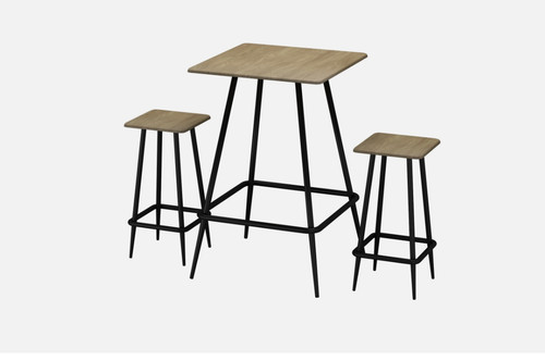 Piece industrial bar table - 3-piece,