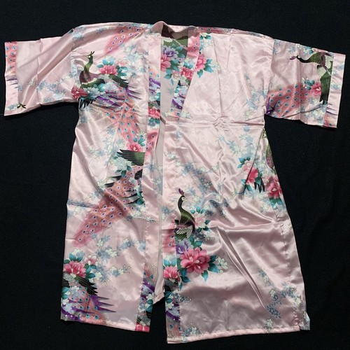 Pink silky kimono - pink,