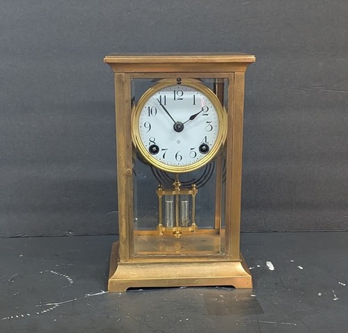 Antique ansonia brass crystal - brass,
