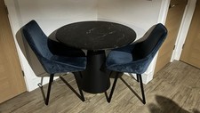Made.com Round Marble Table and 2 Barker & Stonehouse Swivel Chairs