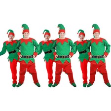 PACK OF ELF COSTUMES CHRISTMAS SANTA HELPER XMAS MEN LADIES FANCY DRESS LOT