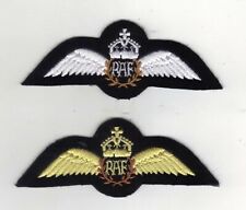 ROYAL AIR FORCE WW2 TYPE PILOTS WINGS PADDED - 1 X CREAM AND 1 X WHITE