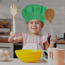 kids elastic chef hat, Pack Of 2 | Unisex (green)