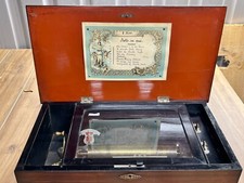 VINTAGE ANTIQUE VICTORIAN MUSIC BOX CIRCA 1870'S  MUSICAL BOX BELLS IN SME