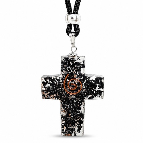 Orgone cross black tourmaline - cross,