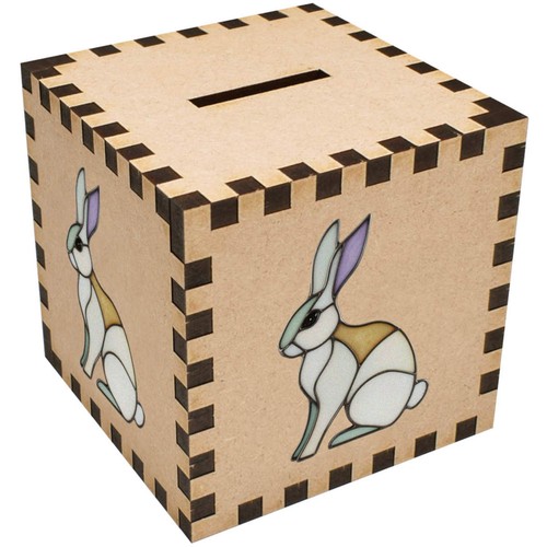 Stained glass bunny money - 'stained,
