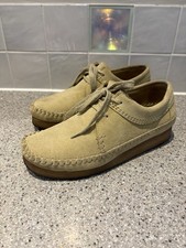 Women’s Clark’s Originals Beige Suede Weaver Shoes Lace Up Size Uk 5.5