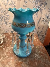 Blue Aqua Glass Epergne Table Centrepiece