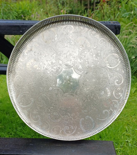 Silver plate tray - plate,