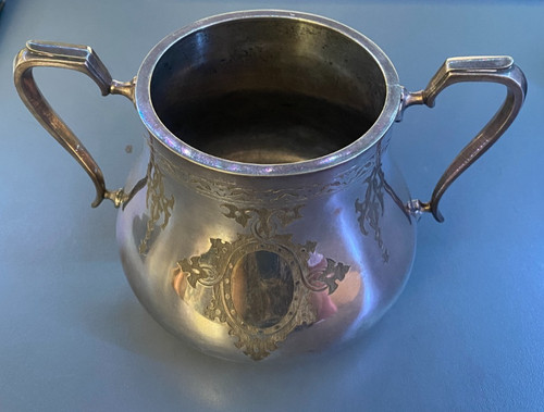 Vintage silver pot with - vintage,