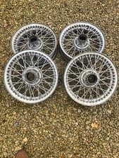 4.5J  x 15 inch silver 60 spoke wire wheel MGA, Triumph TR, Healey etc