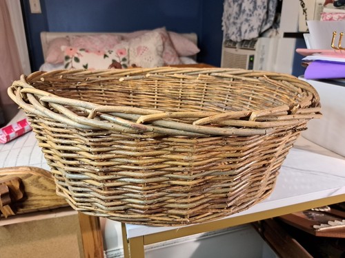 Vintage rustic hand woven twig - vintage,