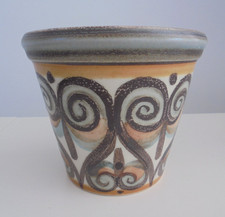 Langley Pottery Planter Mid Century Plant Pot 11cms Swirl Design Browns Denby