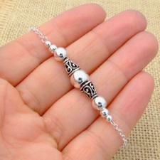 925 Sterling Silver Bali Beads Chain Bracelet Jewellery