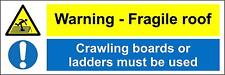  Warning fragile roof crawling