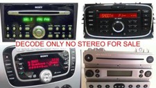 FORD SONY 6000 CD MP3 4500 DAB 6 DISC RADIO CODE DECODE SERVICE,MONDEO,FIESTA,KA