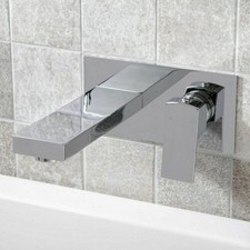 Square Brass Wall Mounted Basin Mixer Tap Bathroom Faucet Chrome | Modern tap