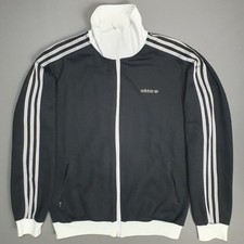 Adidas Men's Beckenbauer Tracksuit Jacket Track Top Retro Black White Medium
