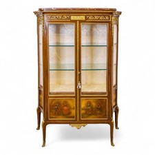 Antique French Vernis Martin Vitrine – Marble Top, Ormolu, c.1880