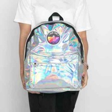 Dan TDM Diamond Iridescent Backpack Silver reflective PU fabric  Minecraft Game