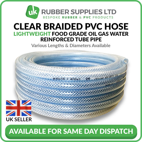 Clear braided pvc hose - clear,