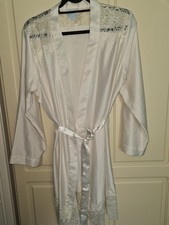 Ted Baker Bridal White Ivory Satin Dressing Gown Kimono Robe Size 12-14