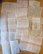 Vintage Embroidery Transfers Deighton YSL Christian Dior London Theme Flowers