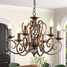 Chandeliers French Country Candle Wrought Iron Chandelier Rustic Farmhouse Penda