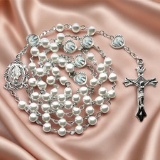 Catholic pink pearl beads - pink,