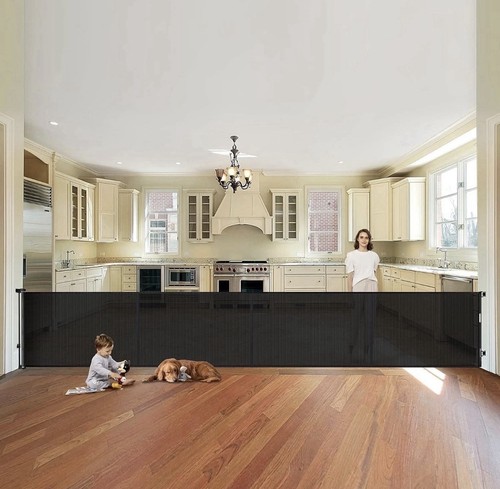 Baby gate retractable pet - gate,