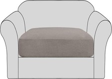 BellaHills Stretch Sofa Seat Cushion Cover Spandex Jacquard 1 Piece Taupe