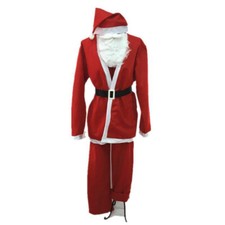 Santa Claus Costume Suit Adult Father Christmas Fancy Dress Men's Xmas Outfit