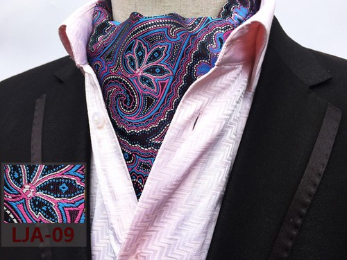 Cravat ascot tieblack purple - ascot,