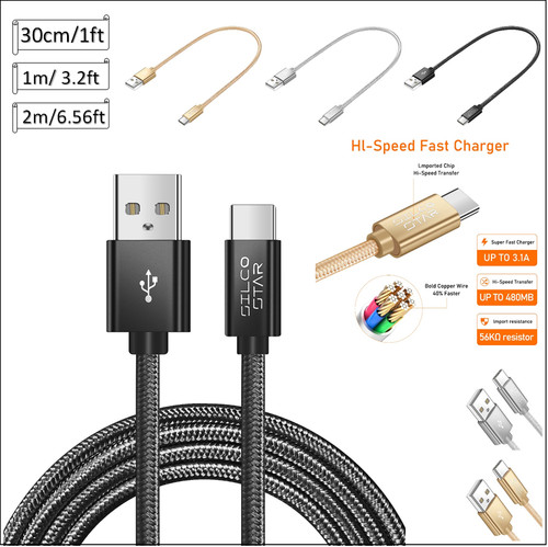 Usb braided sync fast - usb-c,