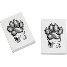 2 x 45mm 'Dog Paw' Erasers /