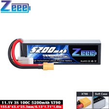 Zeee 11.1V 3S Lipo Battery 5200mAh 100C XT90 Softcase for RC Car Drone Buggy LKW