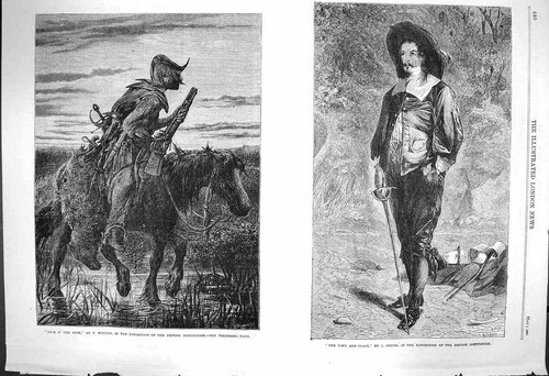 Original old antique - old, print