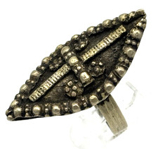 Antique Style Cross Shield Ring Bronze Medieval Gothic Templar Look N UK