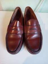 G.H. Bass & Co Weejuns Mid-Brown Leather Heritage Larson Penny Loafers UK Size 9