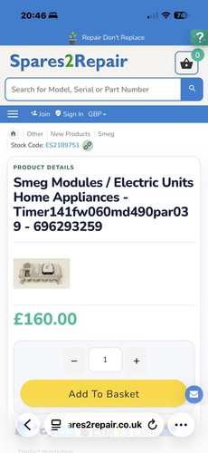 Genuine smeg dishwasher main - smeg,
