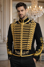 Men military uniform black - men's,