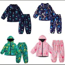 Children's Clothing Sets Cartoon Raincoat Suit Girls Boys Sets Waterproof Jacket