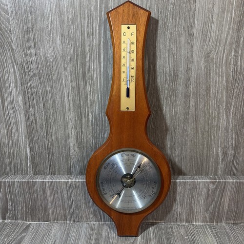 Vintage wooden wall barometer - wooden,