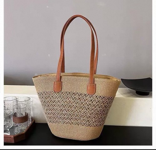 Straw woven bag for women - woven,
