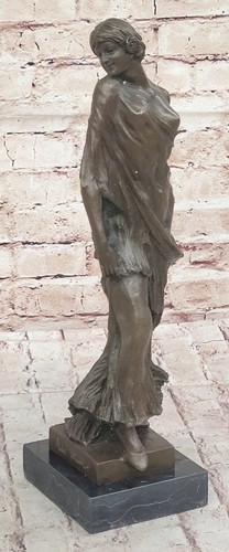 Signed bronze statue art - bronze,