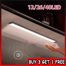 LED PIR Motion Sensor Strip Light Magnetic Cabinet Closet USB Rechargeable Lamp